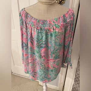 Lily Pulitzer NTW Off the Shoulder blouse